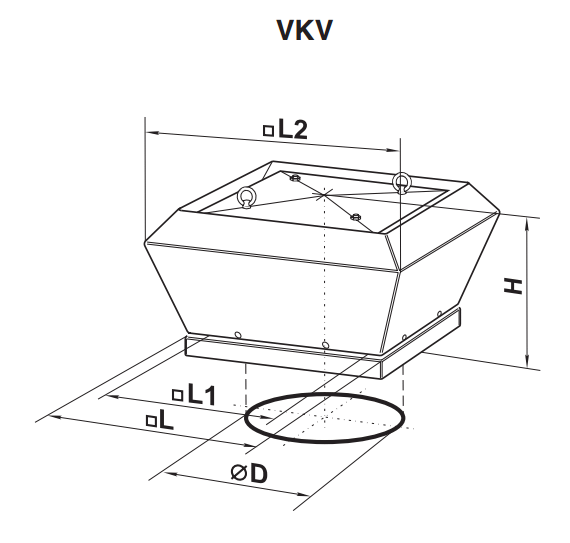 Wymiary wentylatorów VENTS VKV 560 EC